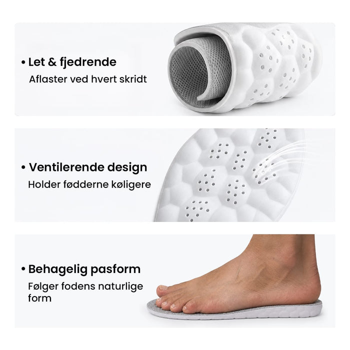 Massagesåler med 4D-støtte