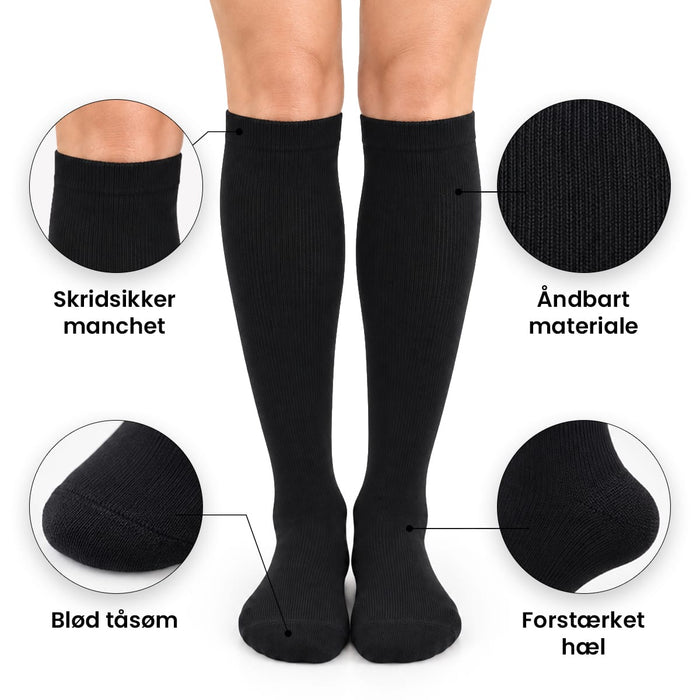 Kompressionsstrømper 20–30 mmHg (5-pak)