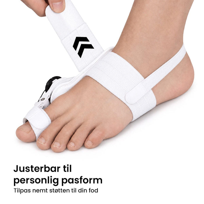 Hallux valgus-korrektor med justerbar tåstøtte