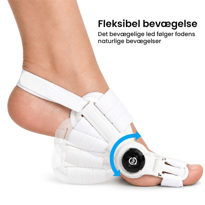 Hallux valgus-korrektor med justerbar tåstøtte