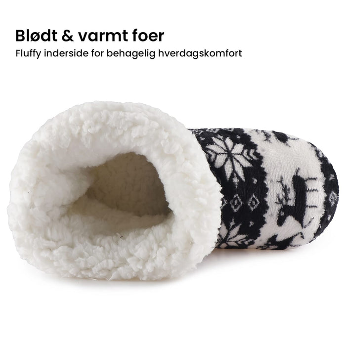 Forede tøffelsokker med elgmotiv