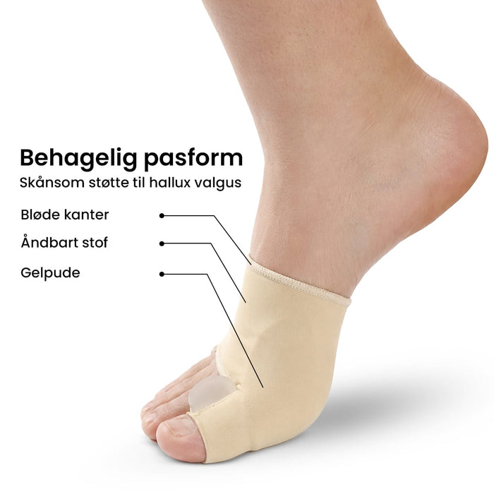 Hallux valgus-beskytter med gelpude