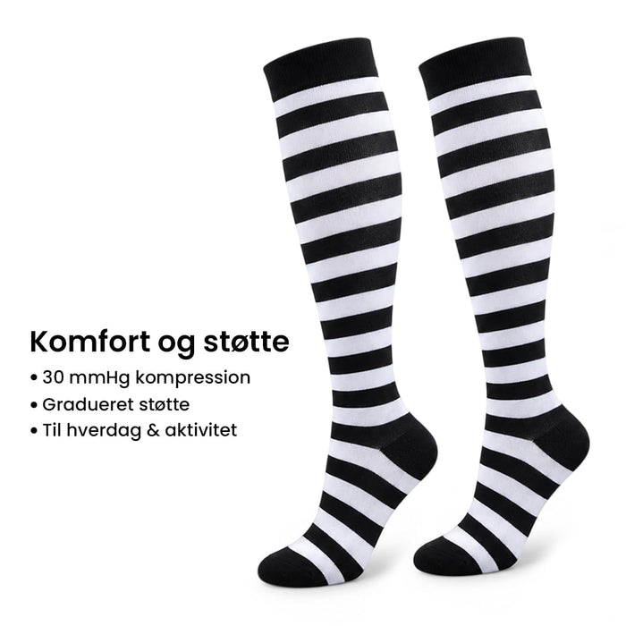 Kompressionsstrømper med mønster 30 mmHg (5-pak)