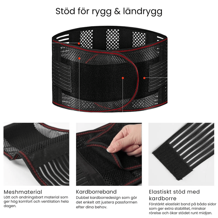 Kropsbutikken ryg støtte Rygstøttebælte med Dobbelte Spænder