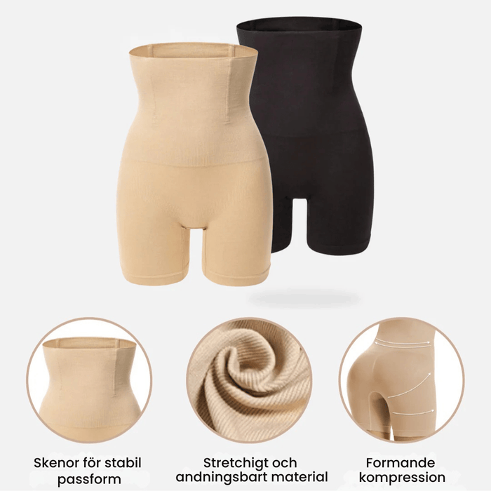 Kropsbutikken Shapewear Højtaljede kropsformende shorts