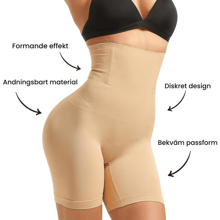 Kropsbutikken Shapewear Højtaljede kropsformende shorts