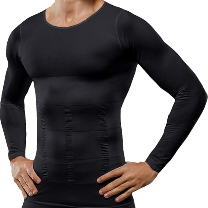 Kropsbutikken Shapewear Sort / M Slankende undertrøje (lange ærmer)