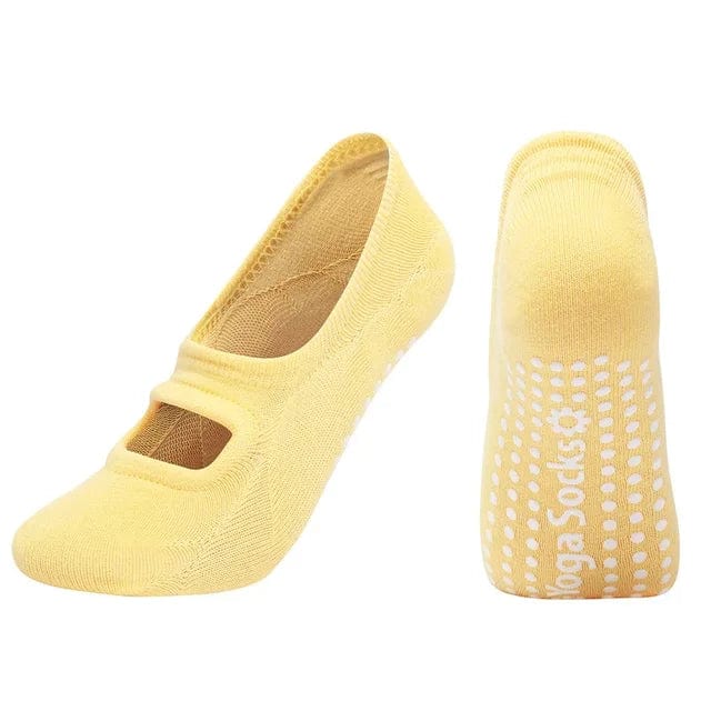 Kropsbutikken Skridsikre yogasokker – Gul / 35-42